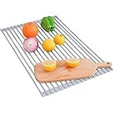 Ahyuan Roll up Dish Drying Rack Over The Sink Dish Drying Rack Dish Rack Over Sink Rolling Rack D... | Amazon (US)