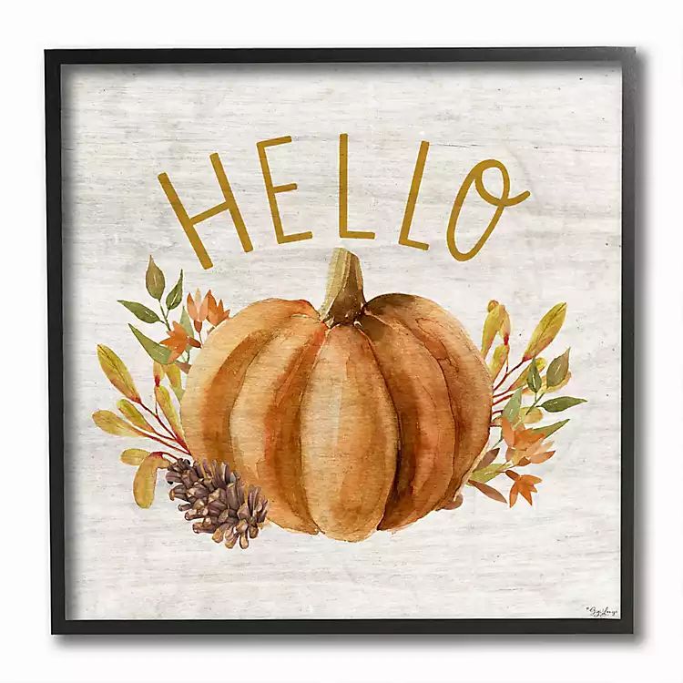 Hello Pumpkin Wood Framed Giclee Art Print | Kirkland's Home