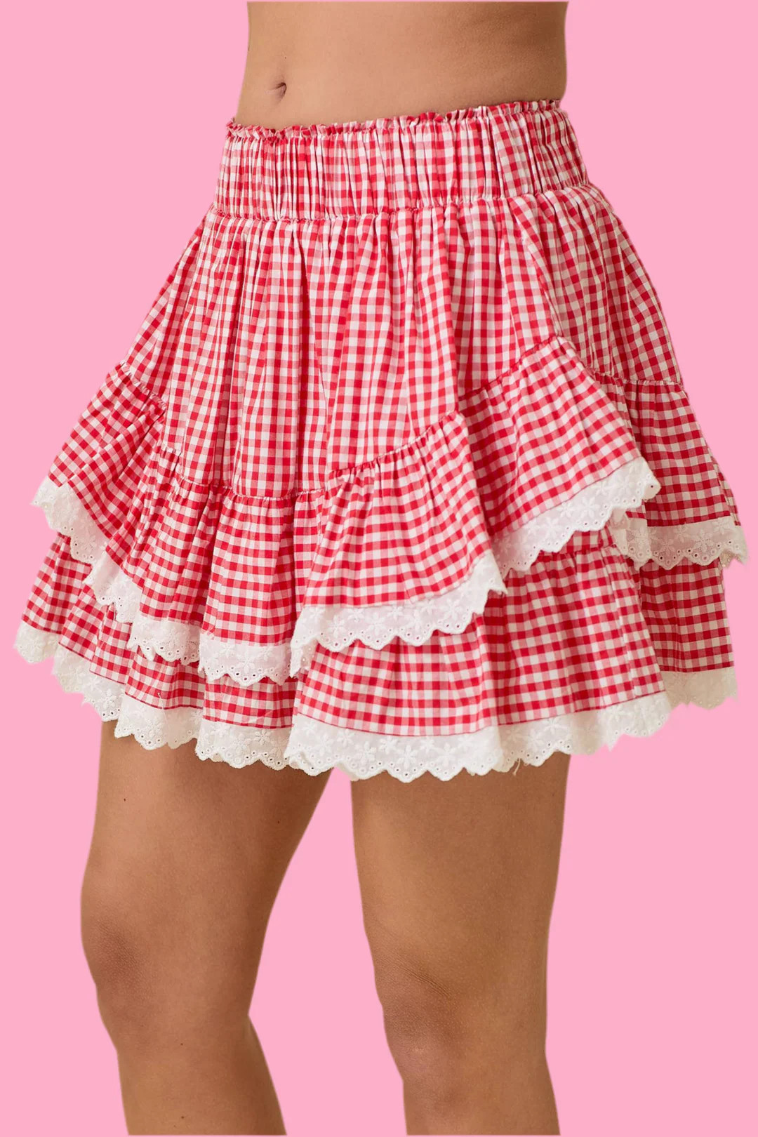 Gingham Ruffle Skort | Teggy French