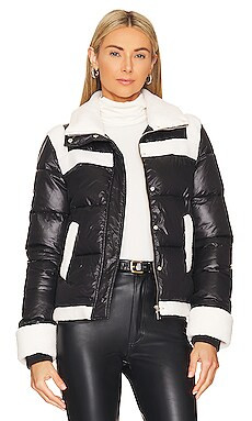 Generation Love Talia Puffer in Black & Cream from Revolve.com | Revolve Clothing (Global)