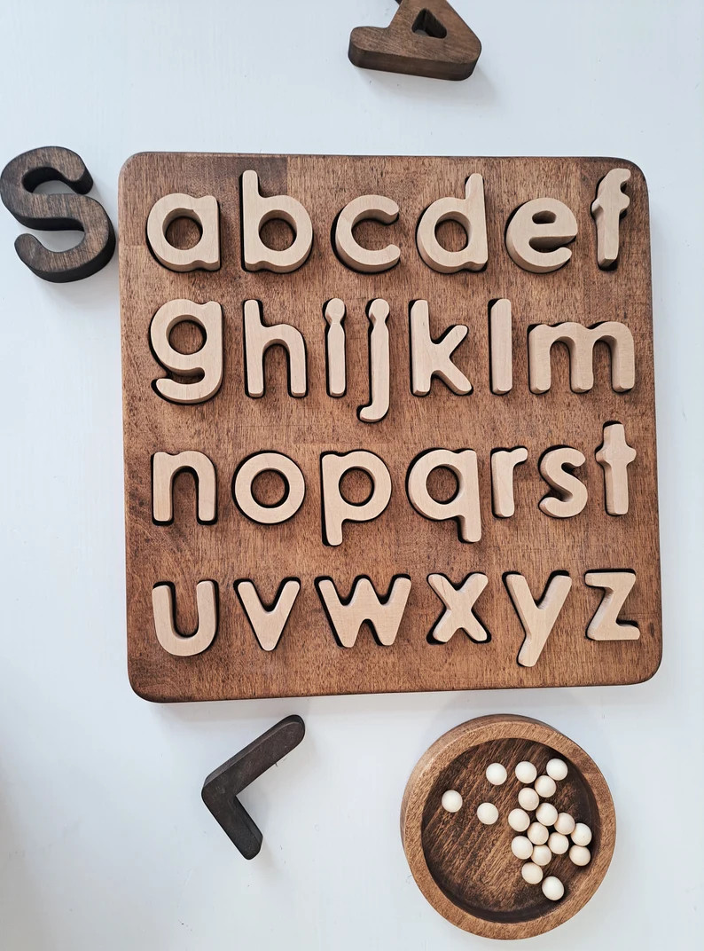 Wooden Puzzles for Toddlers Alphabet Puzzle and Number - Etsy | Etsy (US)