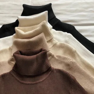 Maido - Long-Sleeve Turtleneck Ribbed Knit Top | YesStyle | YesStyle Global