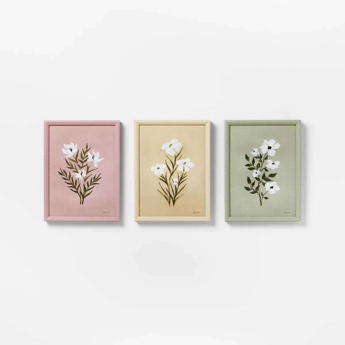 (Set of 3) 12"x16" Flower Framed Arts - Threshold™ designed with Studio McGee | Target