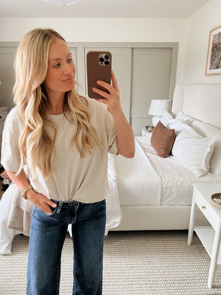 Love this oversized tee!! I got a small but could’ve done XS. Linked a similar pair of jeans that are on sale for $29!!

#LTKunder50 #LTKunder100 #LTKSeasonal
