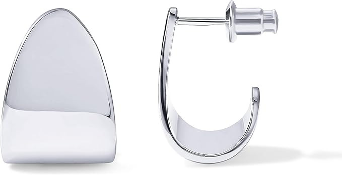 PAVOI 14K Gold Plated 925 Sterling Silver Posts Chunky Hoop Earrings | Statement Huggie Hoops for... | Amazon (US)