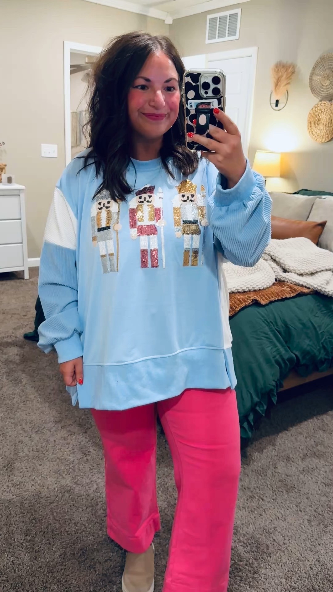 slip on shoes: fit oversized // wearing a kids 2 (linking adult size below)
jeans: fit true to size // wearing a large
crewneck: fits true to size // wearing an XL 

 

#LTKHoliday #LTKSeasonal #LTKFindsUnder50