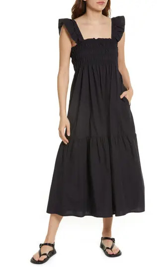 French Connection Isla Smocked Organic Cotton Midi Dress | Nordstrom | Nordstrom