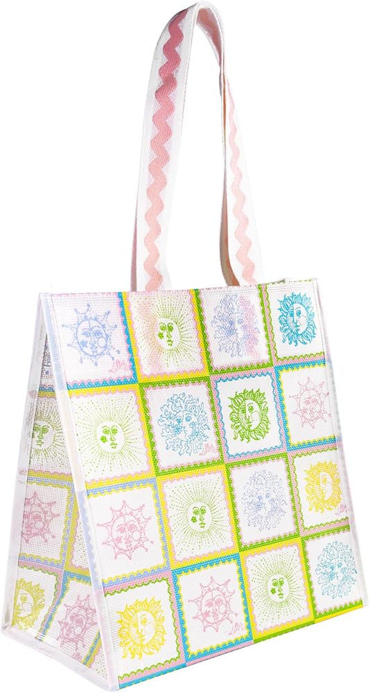 Lilly Pulitzer 13.5" x 14" Eco Tote, Market Shopper Bag, Oversize Reusable Grocery Tote with Comf... | Amazon (US)