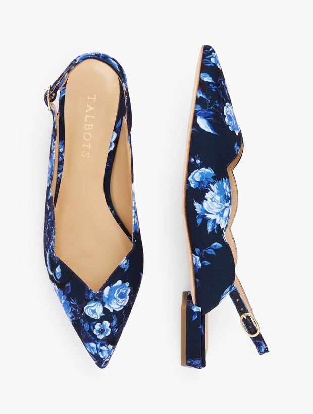 Ava Pointed Toe Slingbacks - Floral Print | Talbots