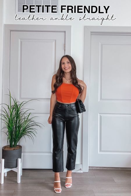 Leather pants - true to size (25 short). I’m wearing the curve love 
Top - true to size (XS)
Heels - true to size
-

Leather pants, petite pants, petite outfit, fall fashion, fall outfits


#LTKstyletip #LTKunder100 #LTKunder50