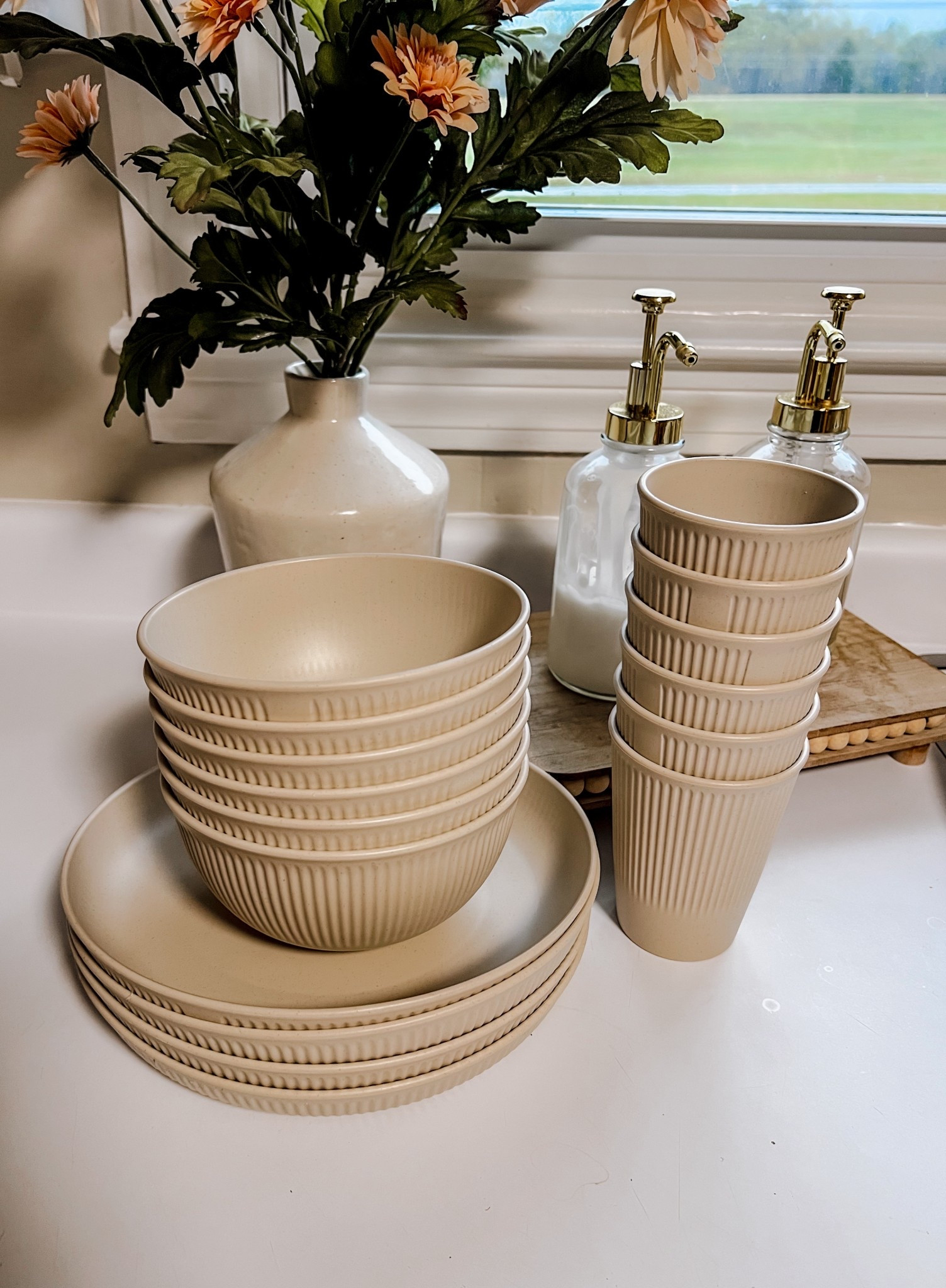 The best dinnerware from Amazon! Good for indoor and outdoor use and this 18 piece set is on sale for under $25 (2 plates not pictured because we used them for dinner tonight) 😁

#amazon #dinnerware #indooroutdoor #tablesetting #amazonsale #amazonspringsale 

#LTKFamily #LTKHome #LTKSaleAlert