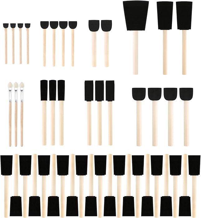Bates- Foam Paint Brushes, 0.35"- 2", 50 Pack, Assorted Sizes, Foam Brushes for Painting with Lig... | Amazon (US)