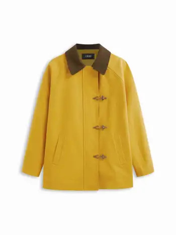 Cotton Collar Buckle Oversized Barn Jacket | Cider