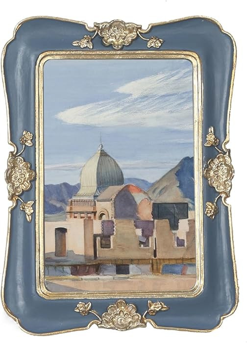 WINPLUS+ Vintage Picture Frame 5x7, Wall Mount and Tabletop Display, Art Gallery Gift (Blue and G... | Amazon (US)