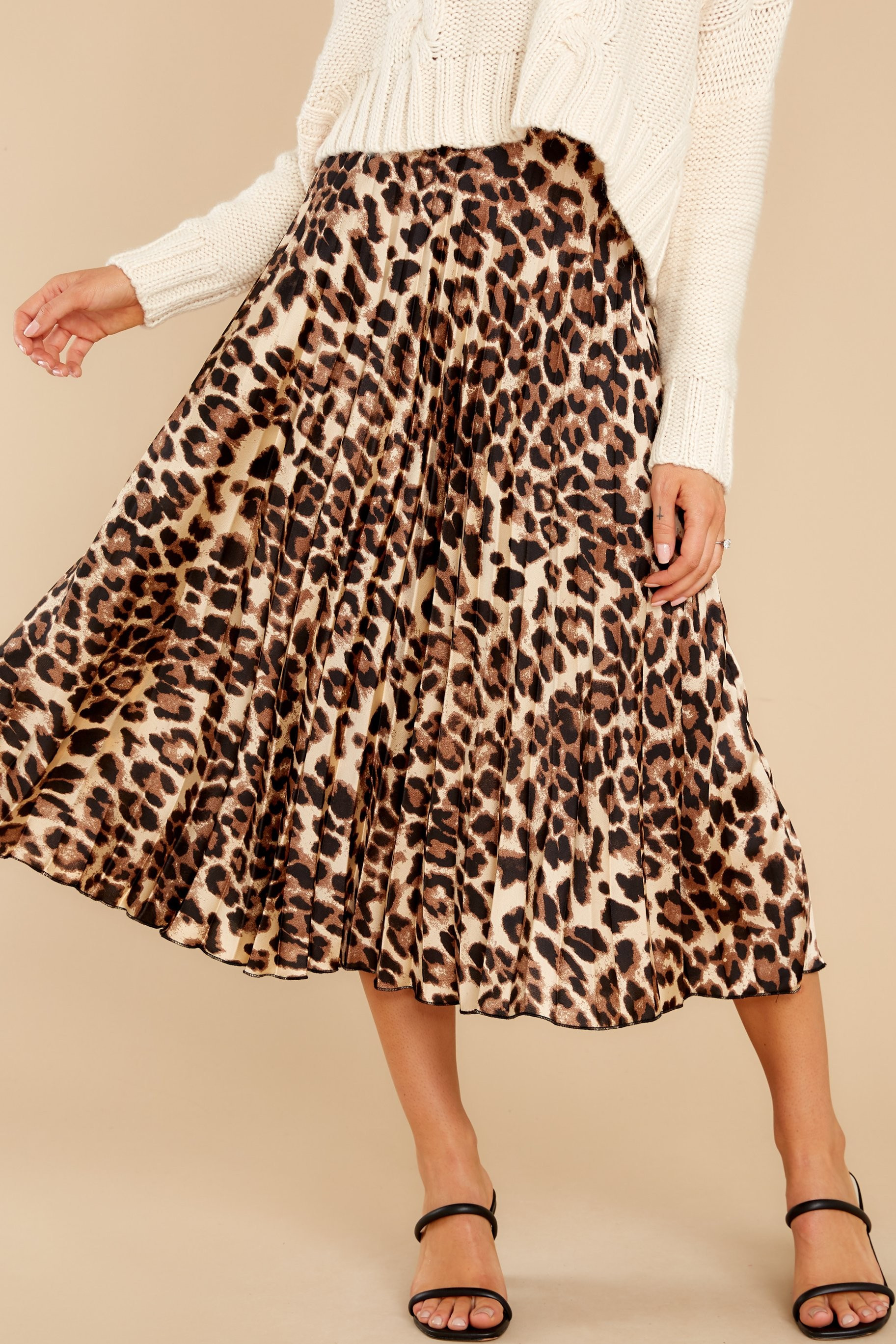 Act Wildly Leopard Print Midi Skirt | Red Dress 