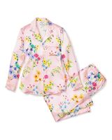 Women's Blush Brilliant Botanical Silk Pajama Set | Petite Plume
