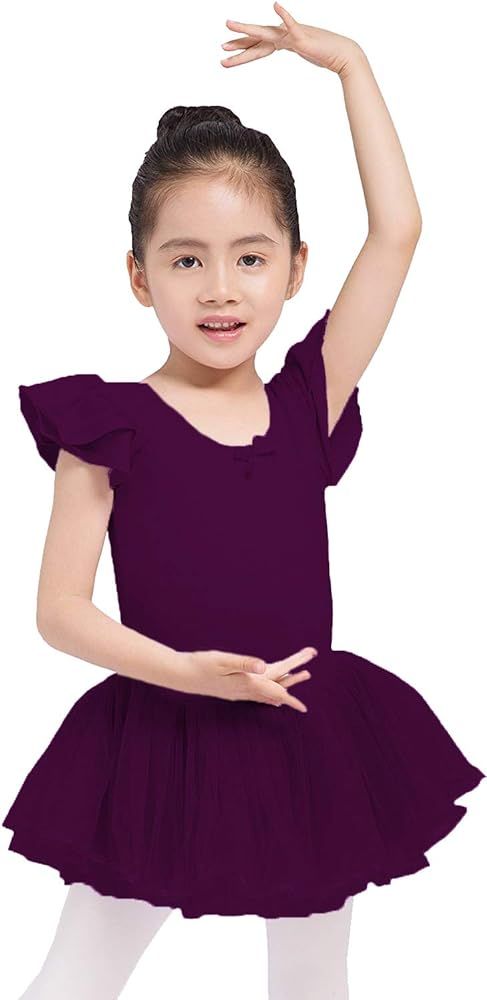 Dancina Girls Skirted Leotard Tutu Ballet Dance Dress Cotton Front Lined | Amazon (US)