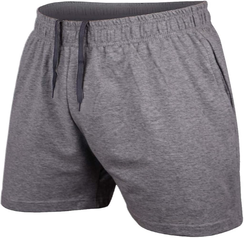 JEEING GEAR Men's Bodybuilding Workout Gym Shorts 3" 5" Inseam Sports Training Cotton with Pocket | Amazon (US)