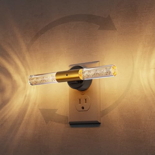 L LOHAS LED Night Light, Rotating Night Lights Plug into Wall, Light Sensor, Soft White 3 Level Dimmable LED Nightlight Plug in, Acrylic Bubble Mini Light for Bedroom Bathroom Hallway Adults, 1 Pack | Amazon (US)