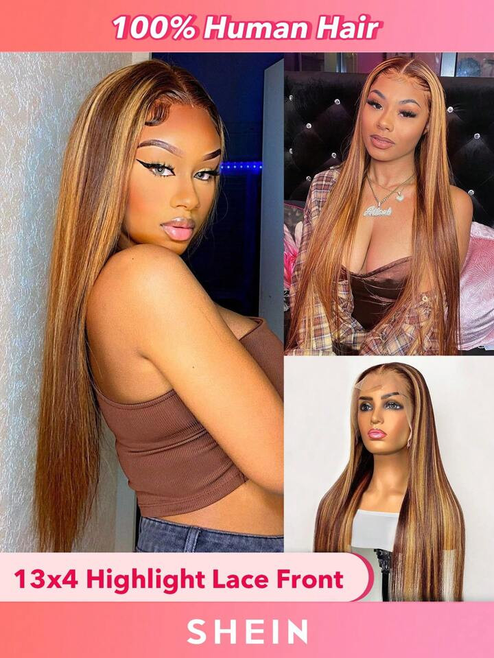 7-19%613 Blonde Straight 13 X 6 Lace Front Wig Pre Plucked With Baby Hair Human Hair Wig Hair Hig... | SHEIN