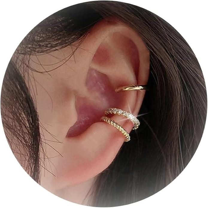 Ear Cuffs Non Piercing Ear Cuff Earrings for Women Christmas Huggie Ear Cuff Non Pierced for Teen... | Amazon (US)