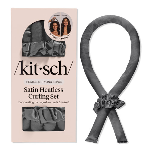 Kitsch Heatless Curling Set - Satin - Charcoal | Ulta