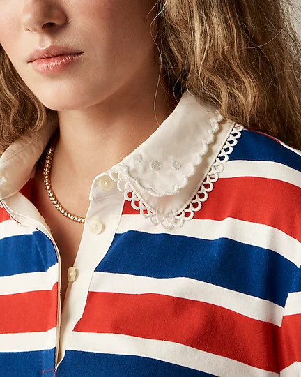 Vintage jersey rugby T-shirt with eyelet collar | J. Crew US