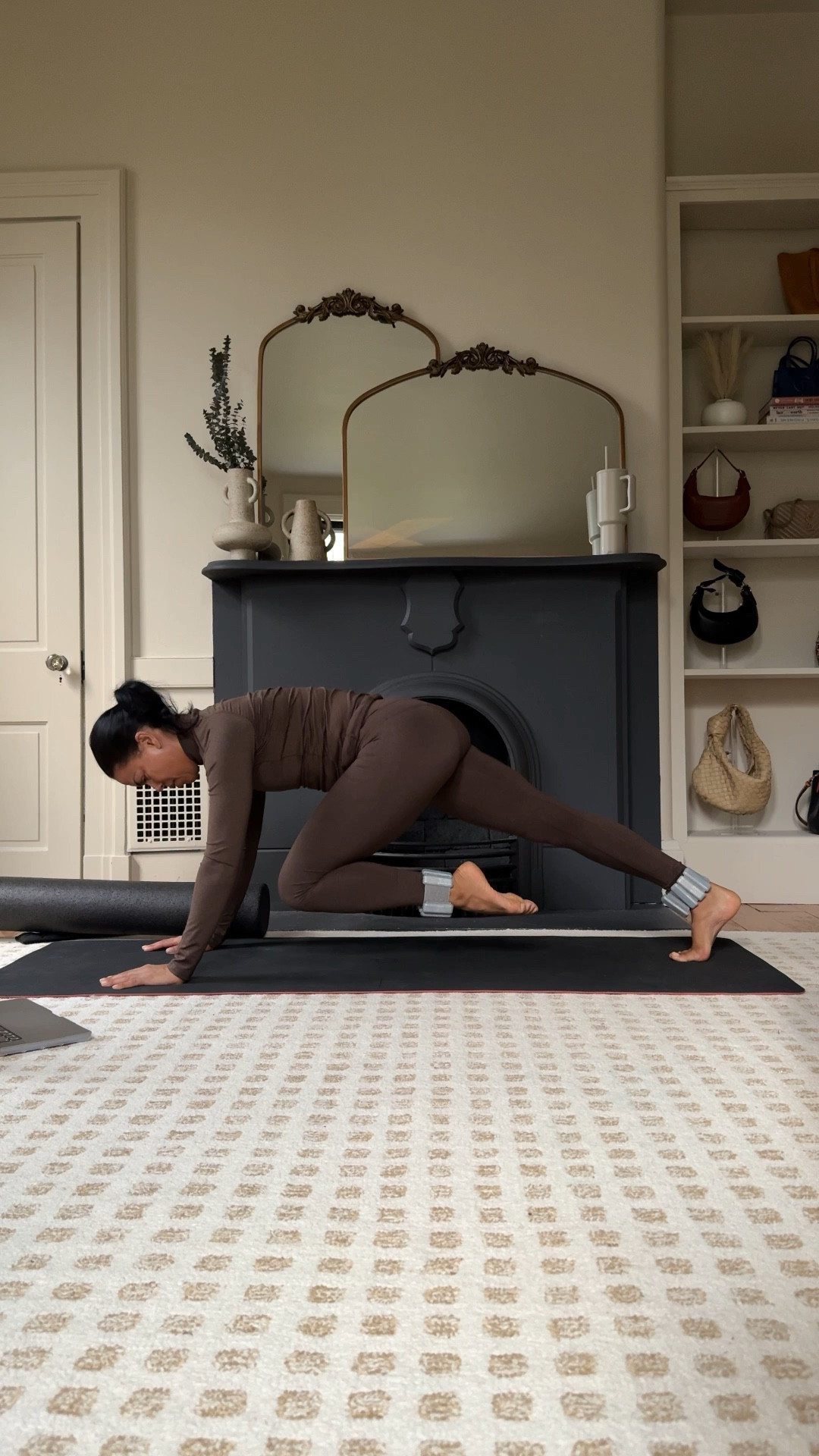 Floor Pilates- wearing Varley #gifted. True to size but don’t wear these for Pilates I was burning up lol.  Save for your walk or layering outdoors 😂

#LTKFitness #LTKOver40 #LTKGiftGuide