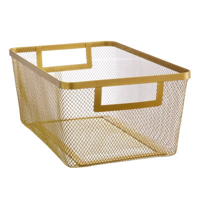 Metal Mesh Pantry Basket with Handles - Set of 2 - Soft Brass | Target