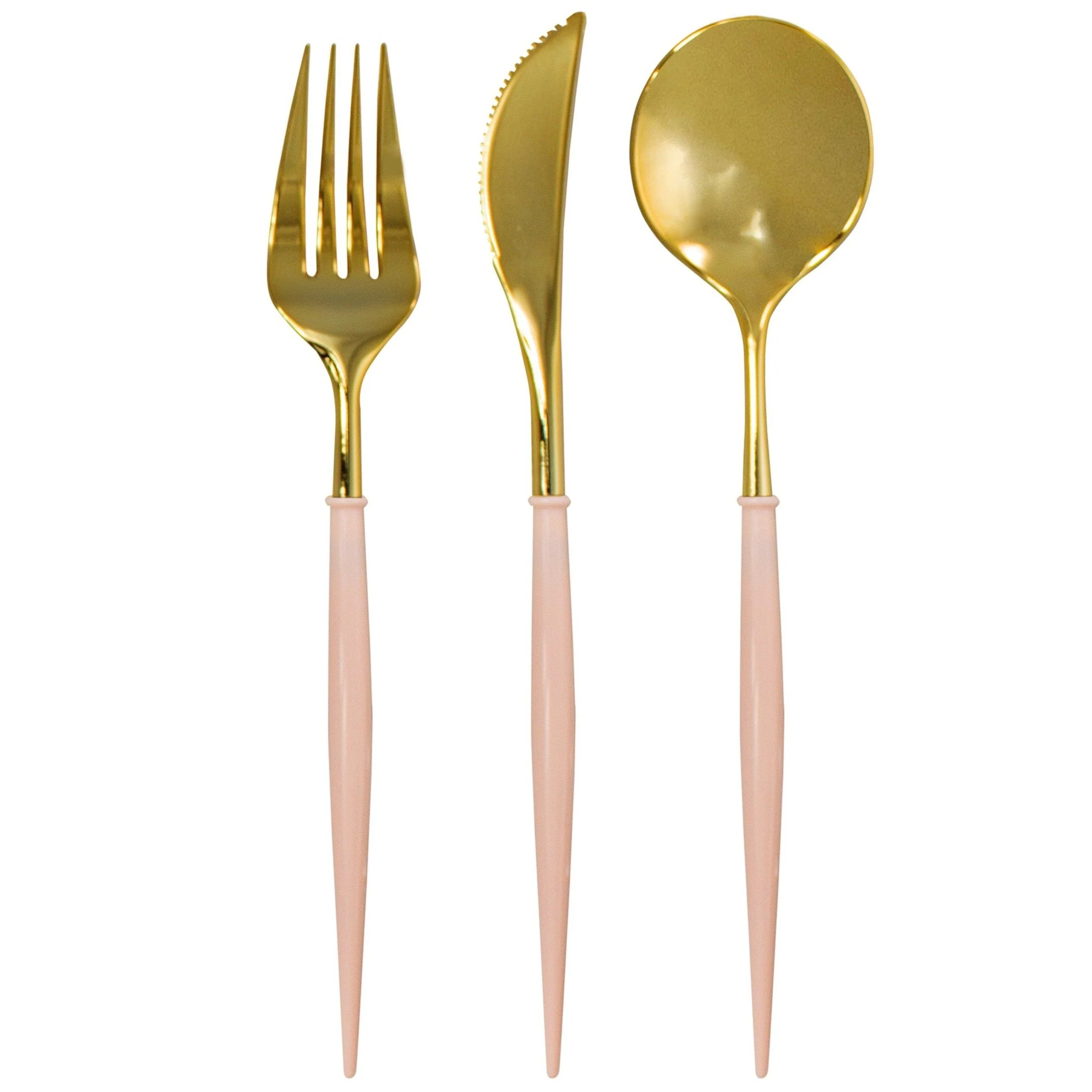 Blush & Gold Bella Assorted Plastic Cutlery/24pc, Service for 8 | Sophistiplate