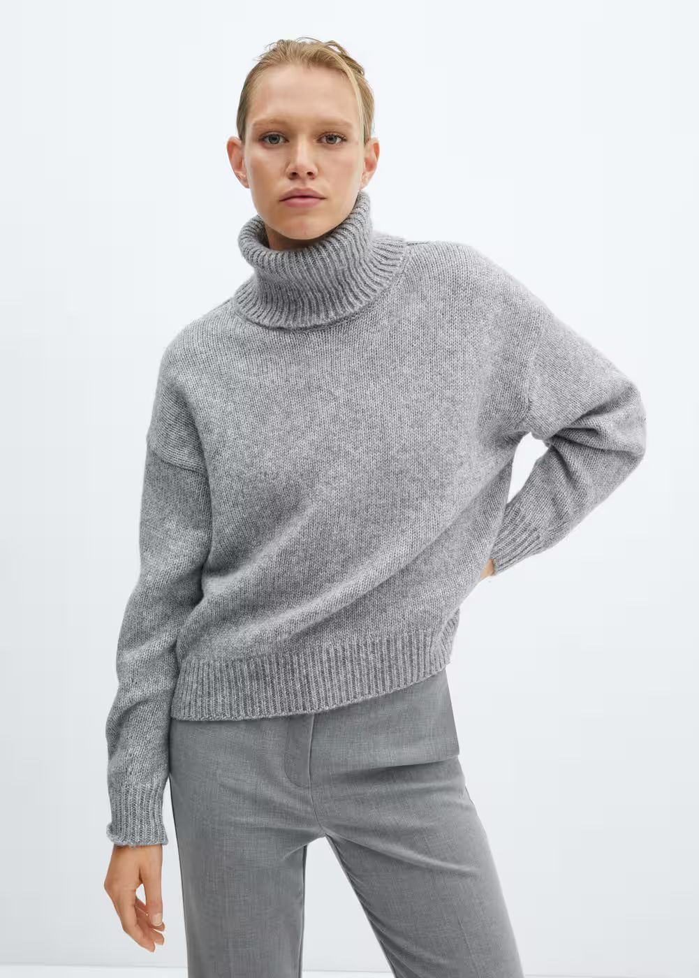 Turtleneck knitted sweater -  Women | Mango United Kingdom | MANGO (UK)