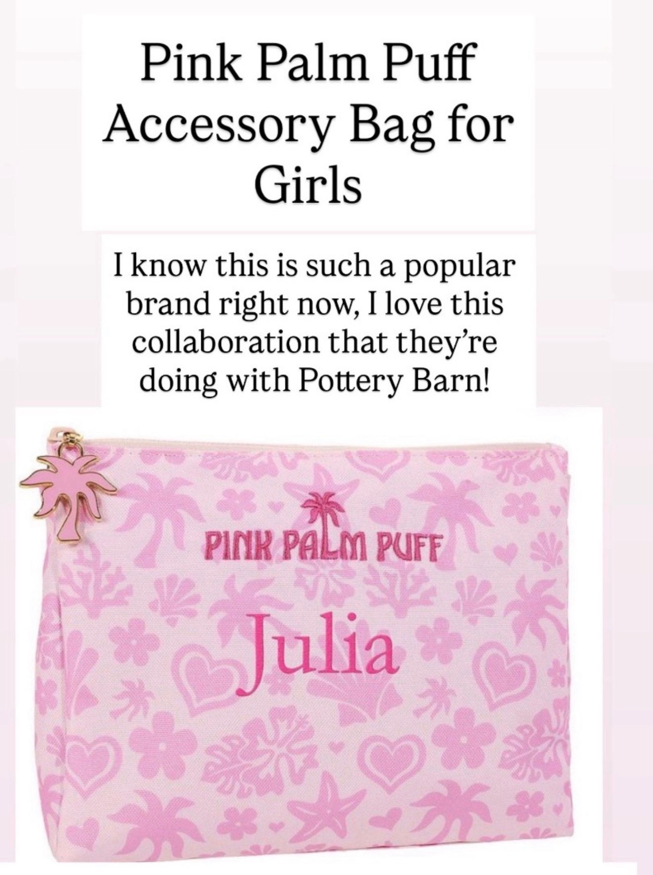 Loving this pink palm puff accessory bag!

#LTKKids