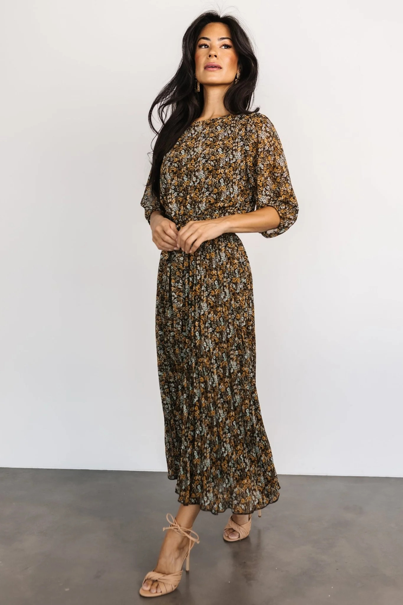 Eileen Pleated Dress | Midnight Garden Print | Baltic Born