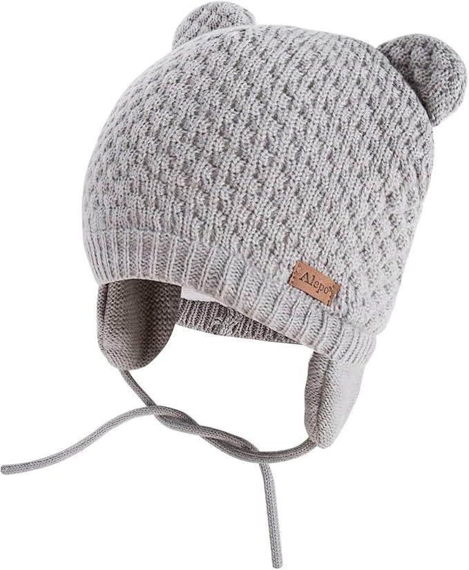 Winter Beanie Hat for Baby Kids Toddler Infant Newborn, Earflap Cute Warm Fleece Lind Knit Cap fo... | Amazon (US)