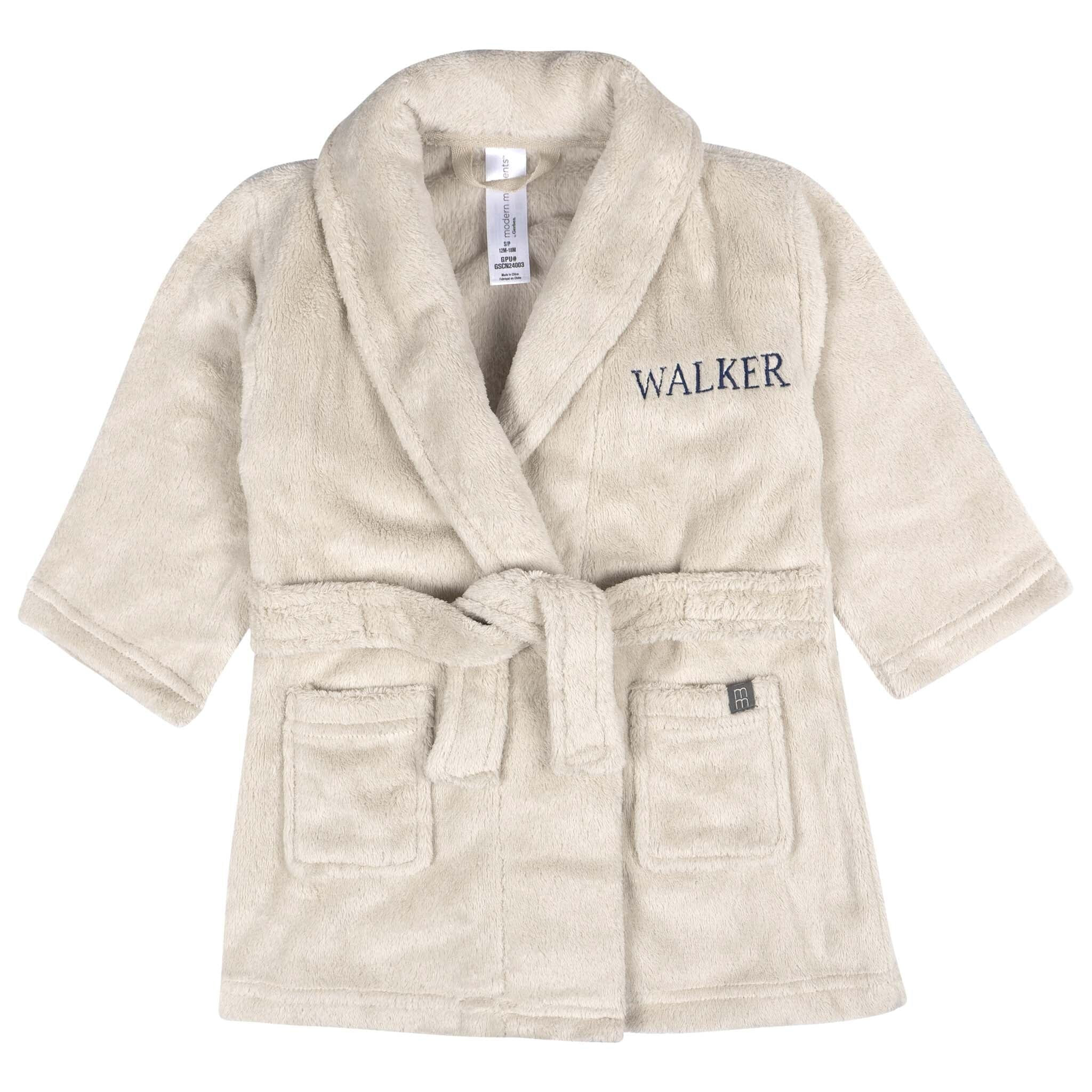 Embroidered Infant & Toddler Neutral Light Beige Shawl Collar Robe | Gerber Childrenswear