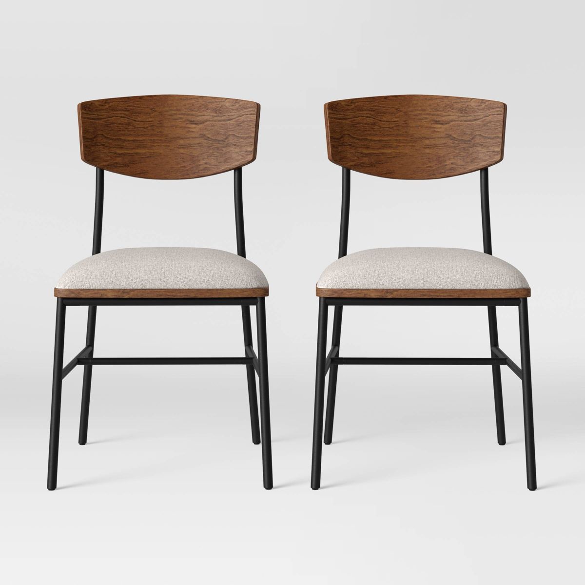 2pk Telstar Mid-Century Modern Mixed Material Dining Chair - Threshold™ | Target