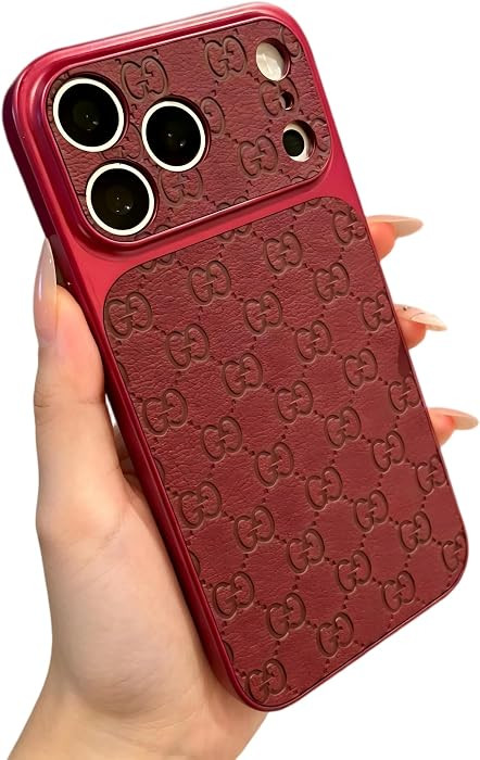 Designer Leather Case for iPhone 17 Pro Max/18 Pro Max,Wine Red | Amazon (US)
