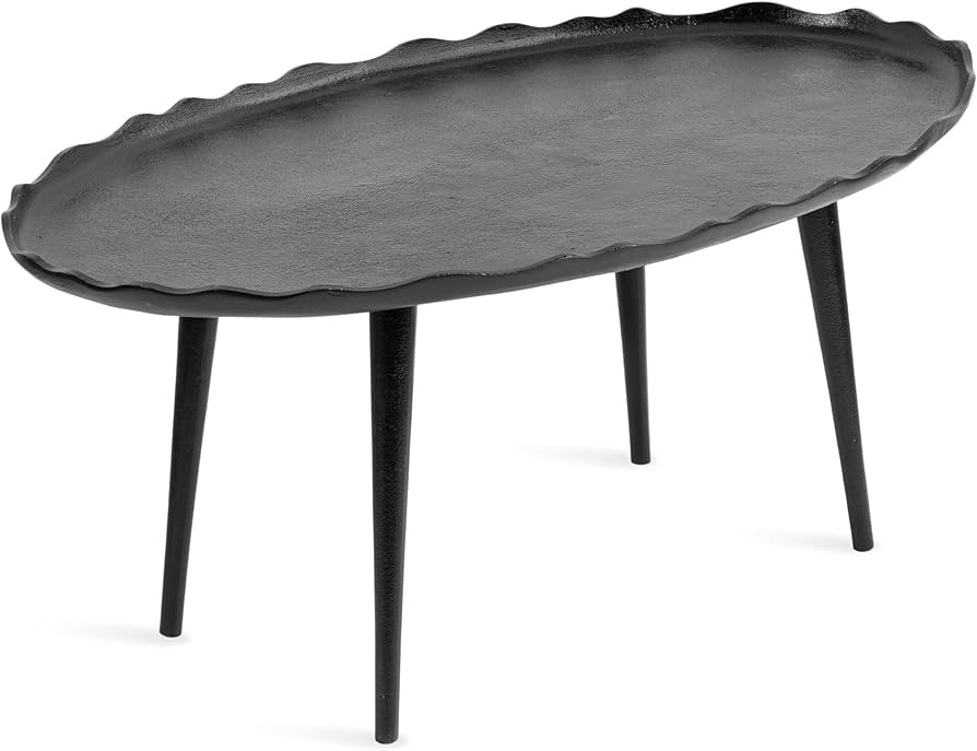 Kate and Laurel Alessia Modern Oval Coffee Table, 34 x 20 x 15, Black, Metal Living Room Table fo... | Amazon (US)