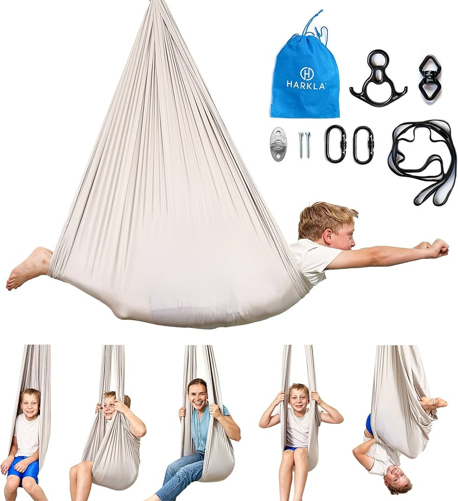 Harkla Sensory Swing for Kids & Adults - Holds 300lbs, Indoor Outdoor Sensory for Hug Like Calmin... | Amazon (US)