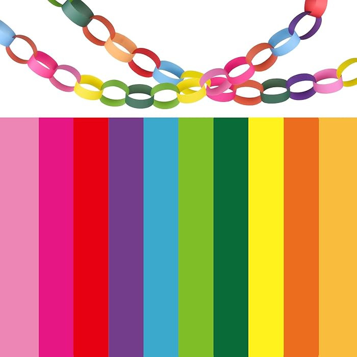 Morcheiong 600Pcs Paper Chains Bright Color Paper Strips for Classroom Home Party Decoration Supp... | Amazon (US)