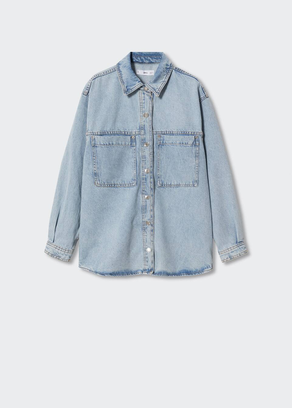 Chest-pocket denim shirt -  Women | Mango USA | MANGO (US)