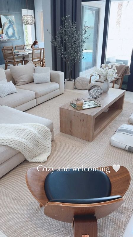 Cozy and welcoming living room 
LOVE how it turned out! The most beautiful living room rug 🙌🏻 love the neutrals everywhere Sale Sale Sale Sale Sale Sale 

#LTKHoliday #LTKHolidaySale #LTKhome