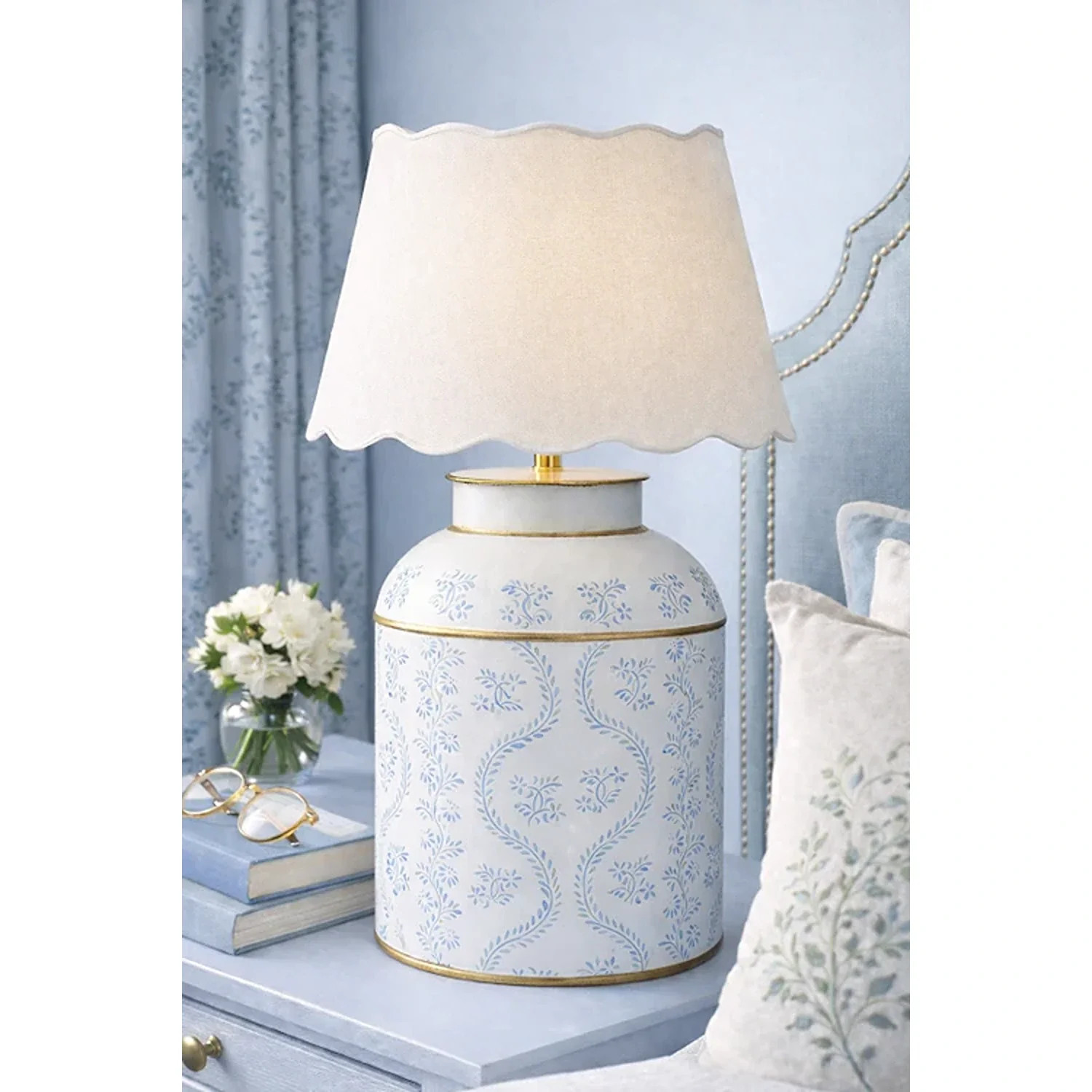 Pastel Blue IKat Tea Caddy Lamp | Gorgeous Living
