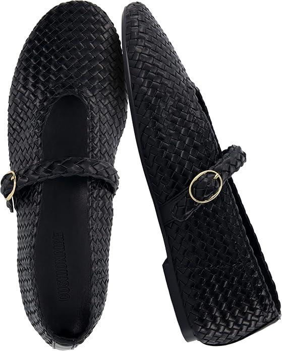 CUSHIONAIRE Bistro Mary Jane Flats for Women, Woven Ballet Flats Shoes with Strap and Memory Foam... | Amazon (US)
