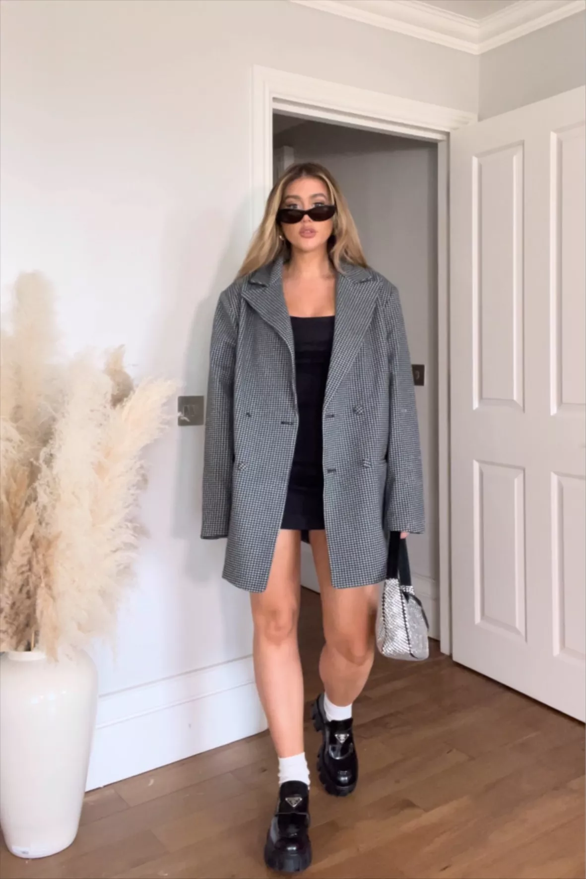 GREY CHECK OVERSIZED BLAZER curated on LTK