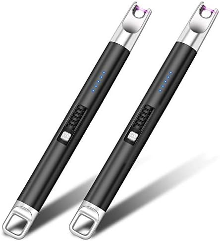 Candle Lighter 2 Pack USB Rechargeable Windproof Flameless Arc Lighter with LED Battery Display f... | Amazon (US)