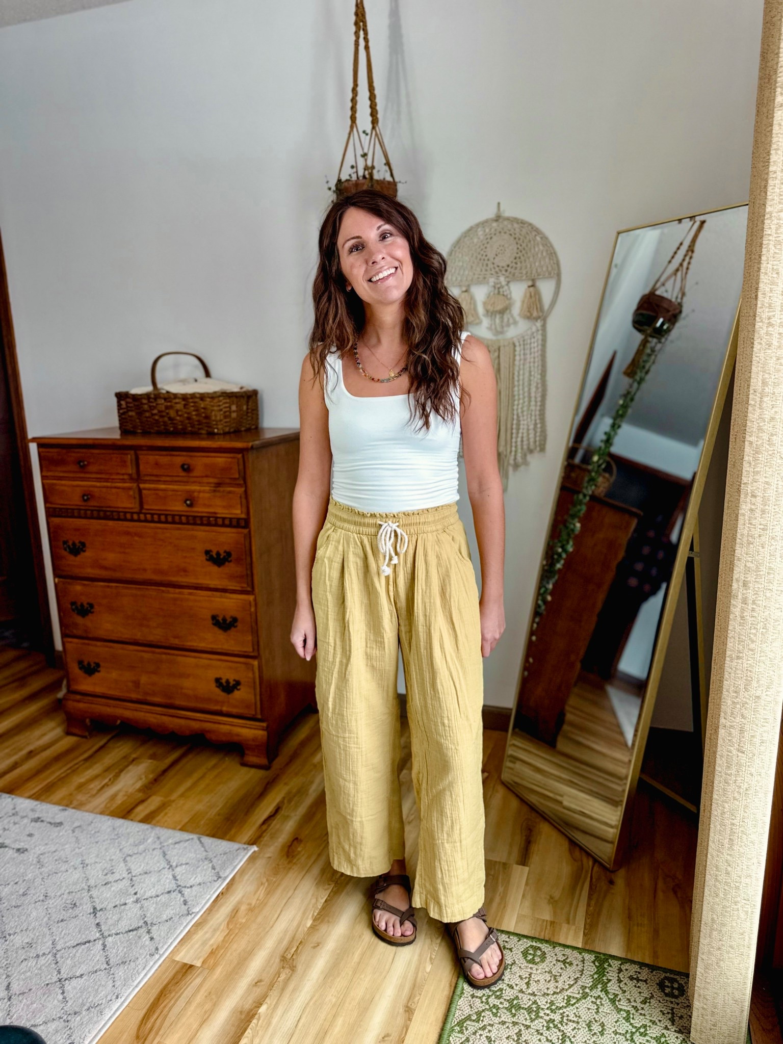 Wearing size small in my white tank(I have in black too and it’s a good one!) and size xs petite in these cotton gauze pants—they fit sooo good and love the color!

My sandals fit true to size (also linked a similar more affordable pair). 


#LTKPetite #LTKOver40 #LTKmomlife