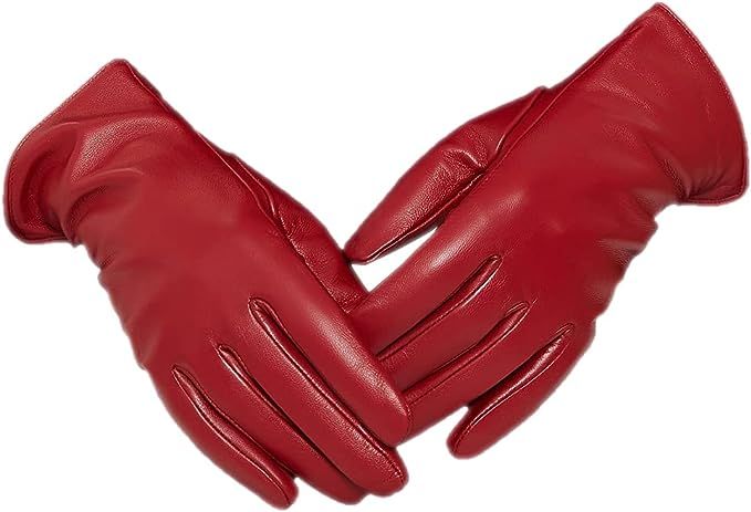ZLUXURQ Luxury Italian Soft Leather Gloves for Women - Genuine SheepSkin Leather Women’s Cold W... | Amazon (US)