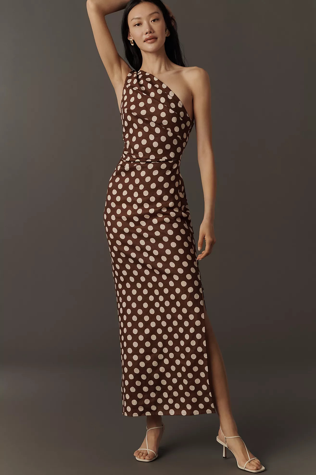 Faithfull The Brand Linen Simona One-Shoulder Midi Dress | Anthropologie (US)