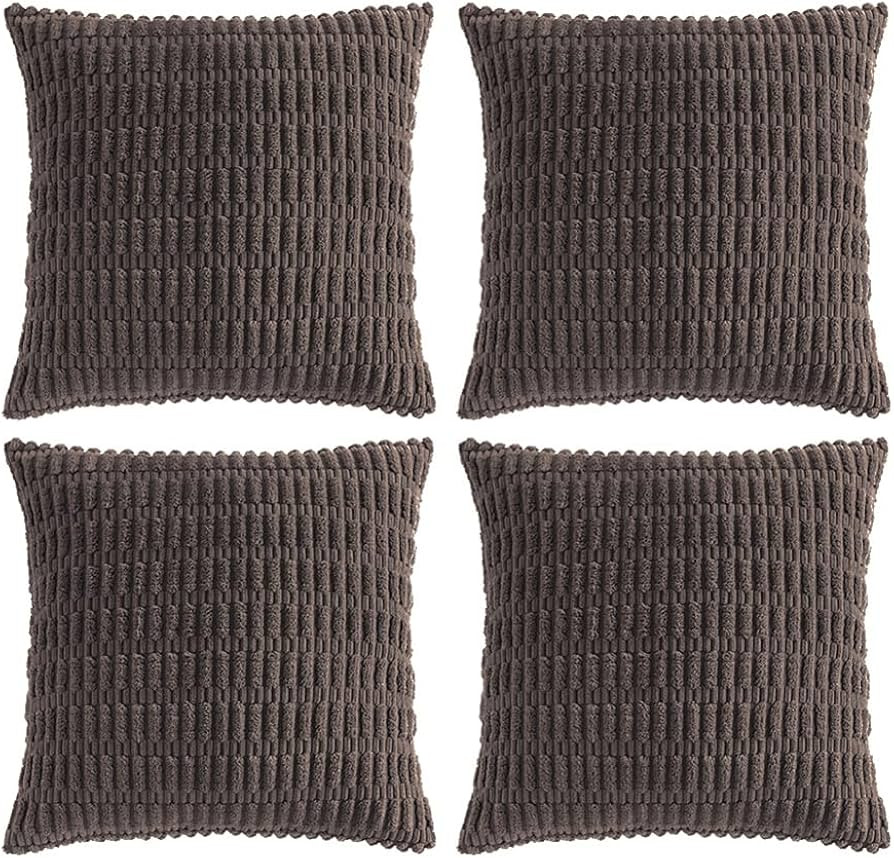 Fancy Homi 4 Packs Boho Dark Brown Decorative Throw Pillow Covers 18x18 Inch for Living Room Couc... | Amazon (US)